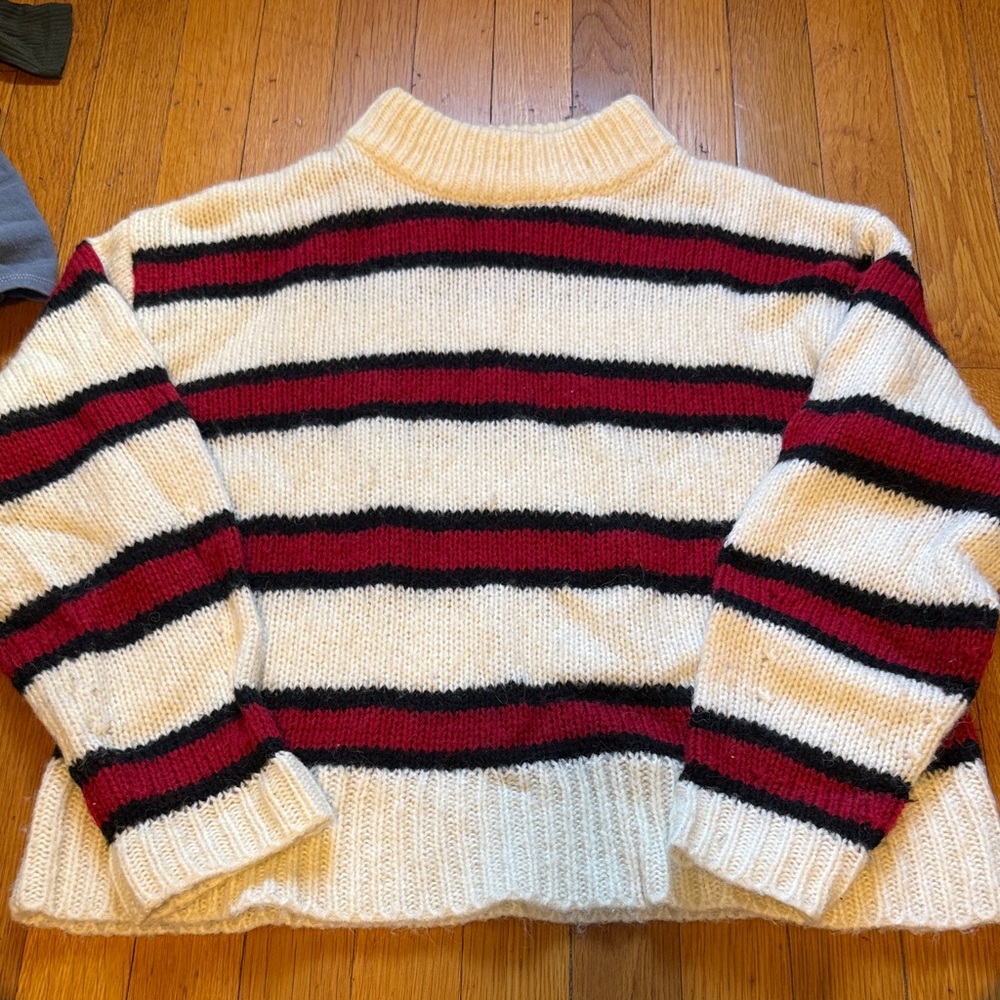 Rebecca Minkoff Cream and Black Knit Sweater